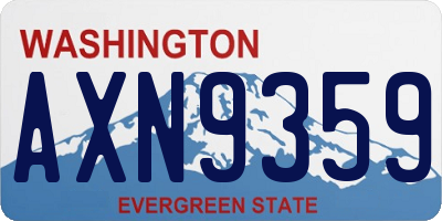 WA license plate AXN9359