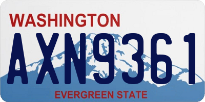 WA license plate AXN9361