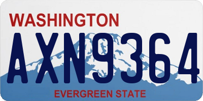 WA license plate AXN9364