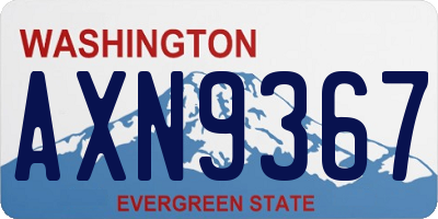 WA license plate AXN9367