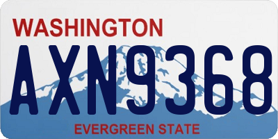 WA license plate AXN9368