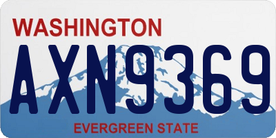 WA license plate AXN9369