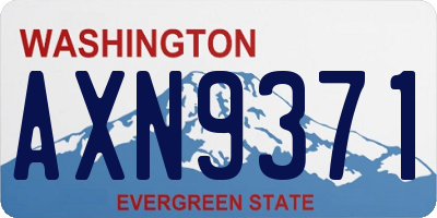 WA license plate AXN9371