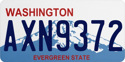 WA license plate AXN9372