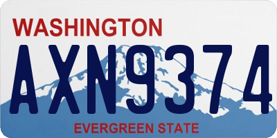 WA license plate AXN9374