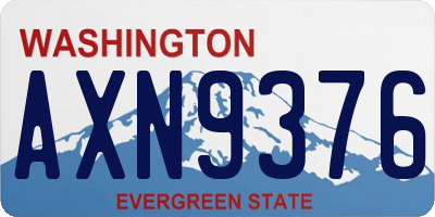 WA license plate AXN9376