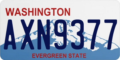 WA license plate AXN9377
