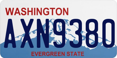 WA license plate AXN9380