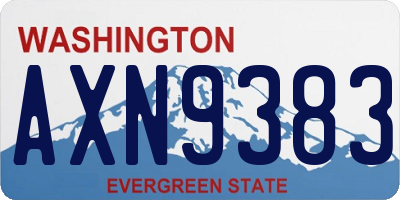 WA license plate AXN9383