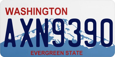 WA license plate AXN9390