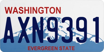 WA license plate AXN9391