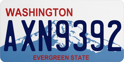 WA license plate AXN9392