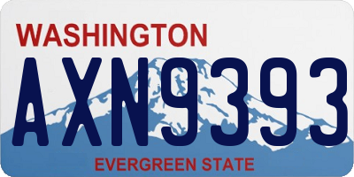 WA license plate AXN9393