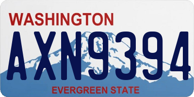 WA license plate AXN9394