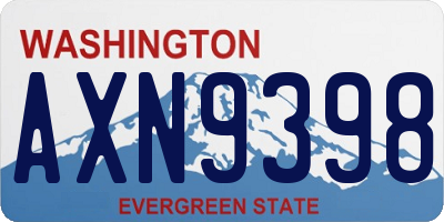 WA license plate AXN9398