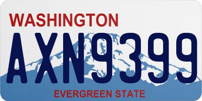 WA license plate AXN9399