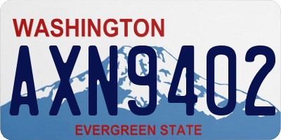 WA license plate AXN9402