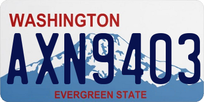 WA license plate AXN9403