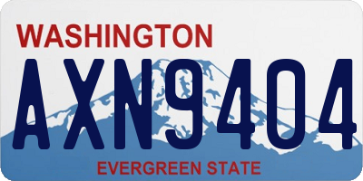 WA license plate AXN9404
