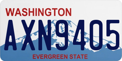 WA license plate AXN9405