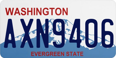 WA license plate AXN9406