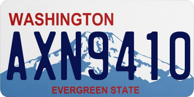 WA license plate AXN9410