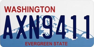 WA license plate AXN9411