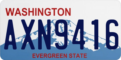 WA license plate AXN9416