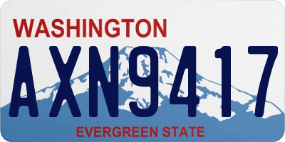 WA license plate AXN9417