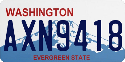 WA license plate AXN9418
