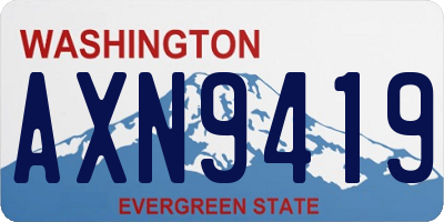 WA license plate AXN9419