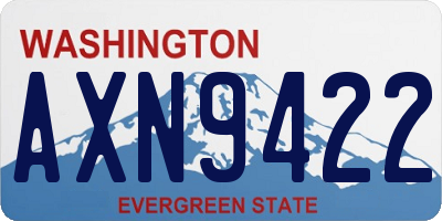 WA license plate AXN9422