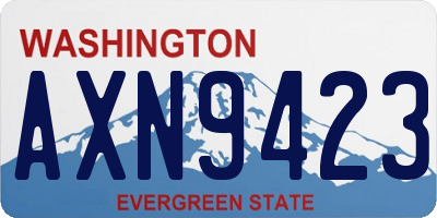 WA license plate AXN9423