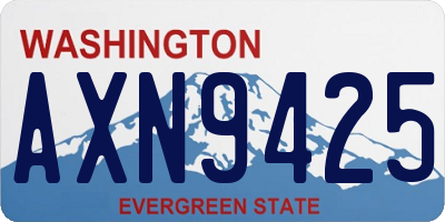 WA license plate AXN9425