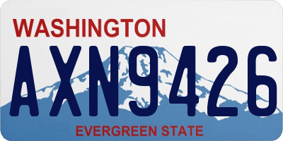 WA license plate AXN9426