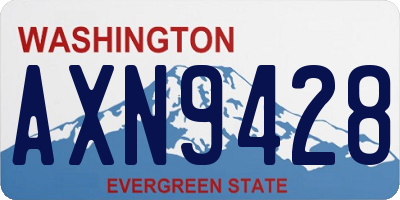 WA license plate AXN9428