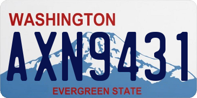 WA license plate AXN9431