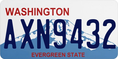WA license plate AXN9432