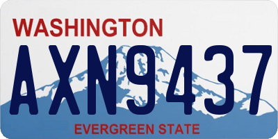 WA license plate AXN9437