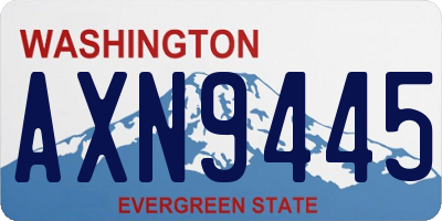 WA license plate AXN9445