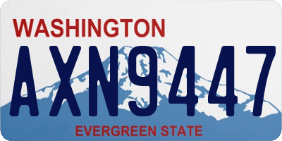 WA license plate AXN9447