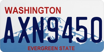 WA license plate AXN9450