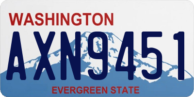 WA license plate AXN9451