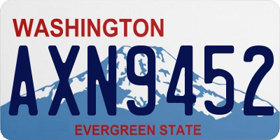 WA license plate AXN9452