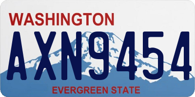 WA license plate AXN9454