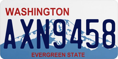 WA license plate AXN9458