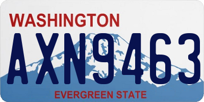 WA license plate AXN9463
