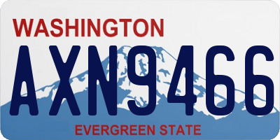 WA license plate AXN9466