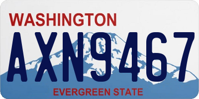 WA license plate AXN9467