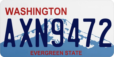 WA license plate AXN9472
